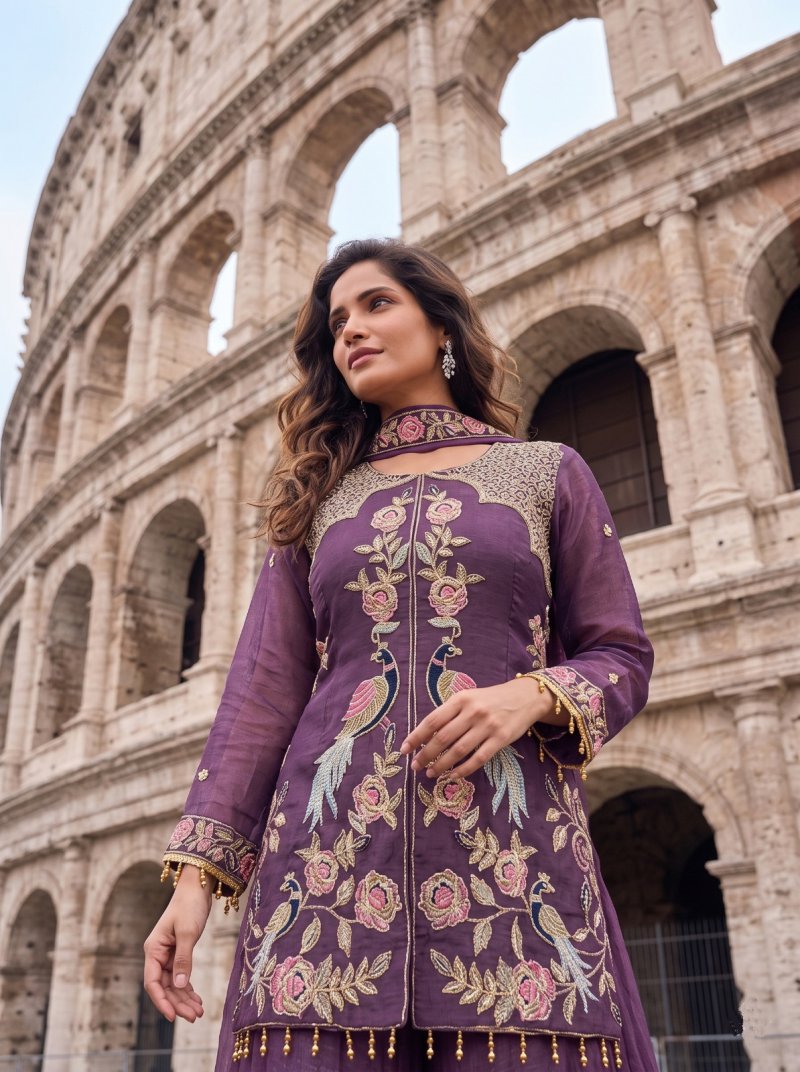 Kb 3327 & 3328 Pure Crunchy Silk Sharara Collections